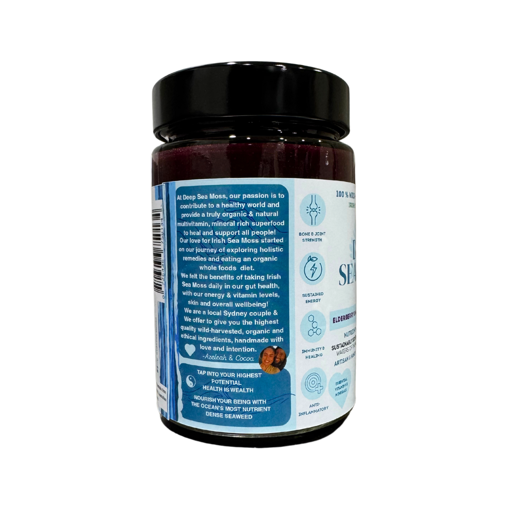 Elderberry & Manuka Honey Organic Irish Sea Moss Gel 380ml