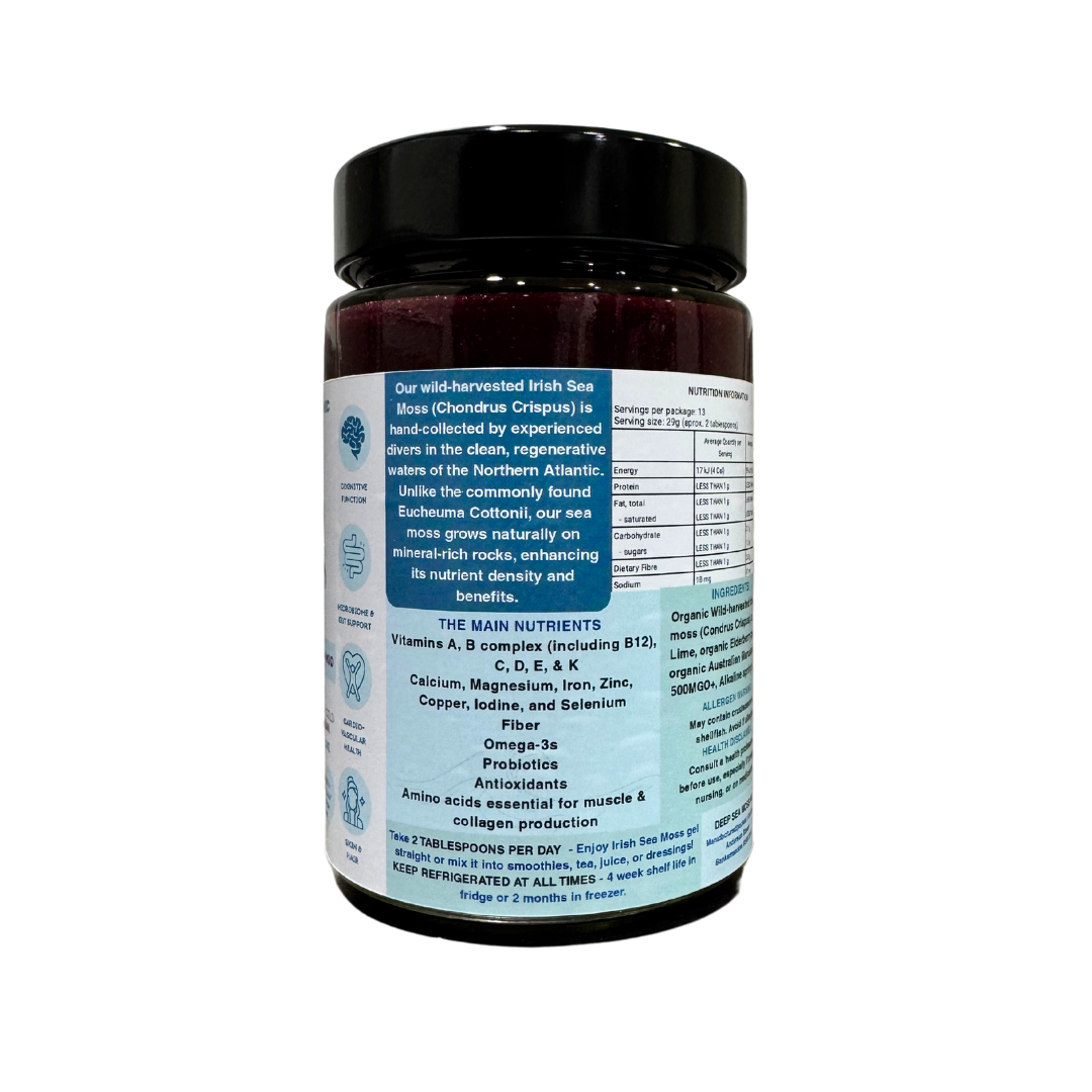 Elderberry & Manuka Honey Organic Irish Sea Moss Gel 380ml
